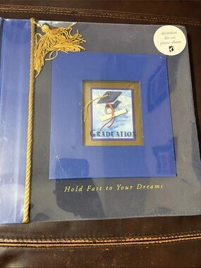 NEW Blue Graduation Photo Album - Hold Fast to Your Dreams